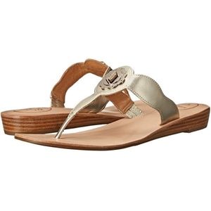 NEW Jack Rogers Larissa Sandal Platinum Gold 7.5M